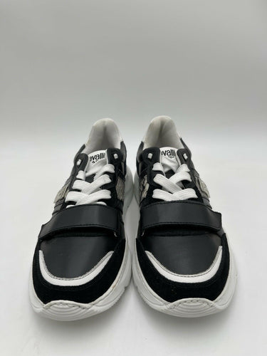 Cavalli Class by Roberto Cavalli Snakeskin-Embossed Woman's Leather Sneakers Size 39
