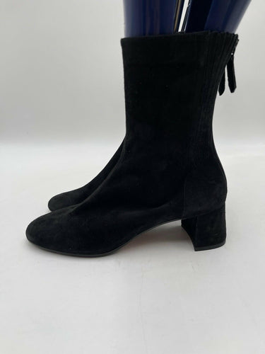 Aquazzura Saint Honoré 35 suede ankle boots in black Size 36.5