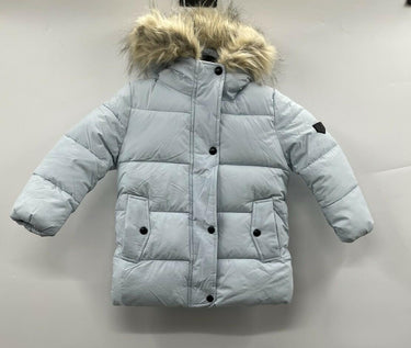 NWT Girls Sam Edelman Expedition Parka Faux Fur Jacket Color Blue Size 4T Sam Edelman