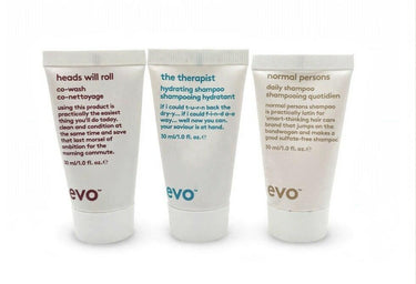 EVO Shampoo Mini Trio 3x 30ml Heads Will Roll Therapist Normal Persons NEW EVO