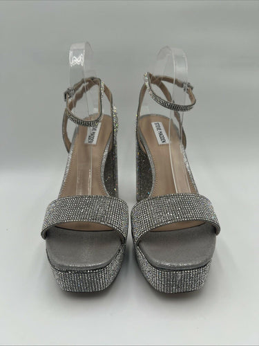 Women's Steve Madden Lessa Heeled Sandal Rhinestone Size 11 Steve Madden