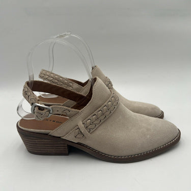 Women’s Lucky Brand Fyne Slingback Beige Suede Block Heels Size 7M Lucky Brand