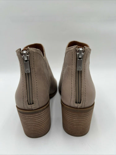 Women's Lucky Brand Theria Peep Toe Ankle Bootie Block Heel Dune Taupe Size 9.5 Lucky Brand