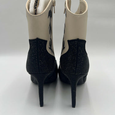 Women's INC Indigof Embellished Cowboy Black ANkle Western Boots Heels Size 9M INC International Concepts