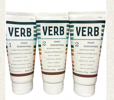 VERB Reset Shampoo 1 Clarifying + Mask 2 Repairing 6.8oz Lot 3 x 6.8 fl oz Verb