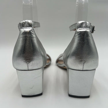 Women's Naturalizer 27 Edit Iriss Silver Block heel Sandal Size 6M Naturalizer