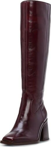 Vince Camuto Sangeti Narrow Calf Stacked Heel Knee High Boot, Dark Mahogany, 6 Vince Camuto