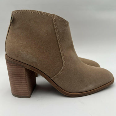 Lucky Brand PELLYON Tan Suede Pointed Toe Side Zip Western Booties, Size 9M Lucky Brand