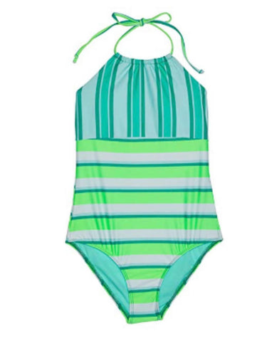 Beach Lingo Womens Soda Shop High Neck One-Piece (Big Kids) Surf SIZE 8 Beach Lingo