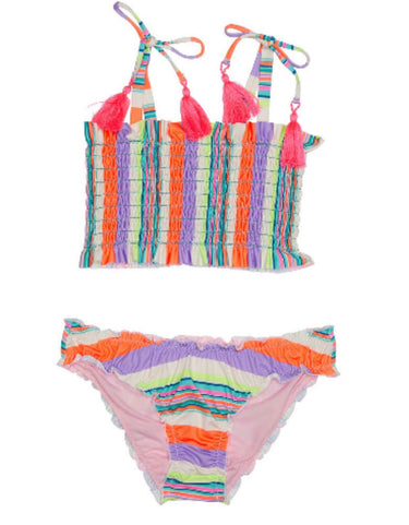 Beach Lingo Womens Playa Stripe Bandeau Set (Big Kids) Multi 14 Beach Lingo