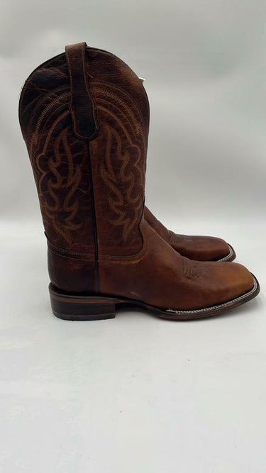 Circle G MEN'S BROWN EMBROIDERY WIDE SQ. TOE, LEATHER, WESTERN L5733 Size 9D Circle G