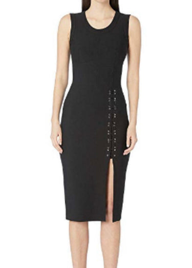 YIGAL AZROUEL Sleeveless Mechinical Stretch Dress (Black) Women's Dress Size 6 YIGAL AZROUEL