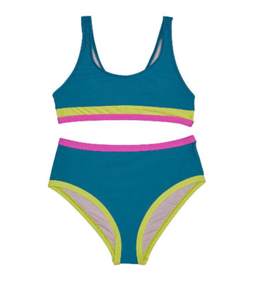 Beach Lingo Womens Venice Beach Bralette Two-Piece Set (Big Kids) Lagoon 12 Beach Lingo