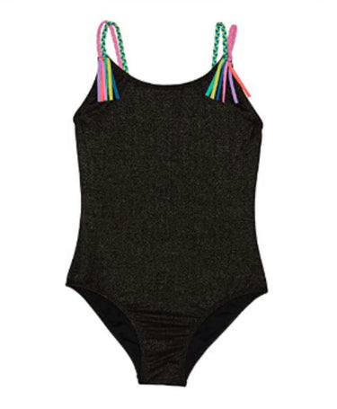Beach Lingo Womens Moon Dust Braid with Fringe One-Piece (Big Kids) Black 16 Beach Lingo