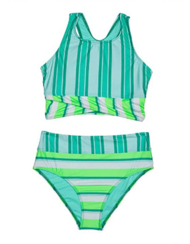 Beach Lingo Womens Soda Shop High Neck Two-Piece Set (Big Kids) Surf 16 Beach Lingo