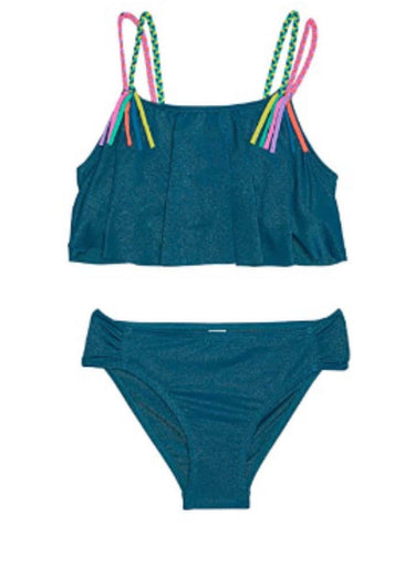 Beach Lingo Womens Moon Dust Flutter Bra Two-Piece Set (Big Kids) Lagoon 14 Beach Lingo