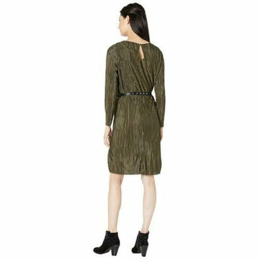 Sam Edelman Belted Plisse Dress Olive size 8 Sam Edelman