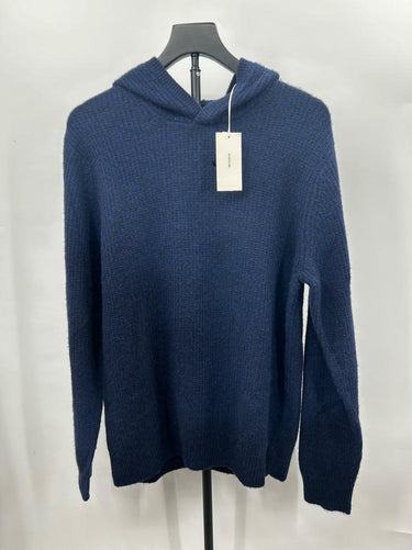 Men's Vince Marled Cashmere Pullover Sweater Hoodie, Size M - Navy Blue Vince