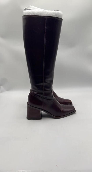 Vince Camuto Women's Sangeti Stacked Heel Knee High Boot, Dark Mahogany, 7M-WC Vince Camuto
