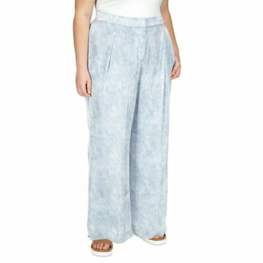 Michael Kors Plus Size Wide-Leg Printed Pants Chambray 1X Michael Kors