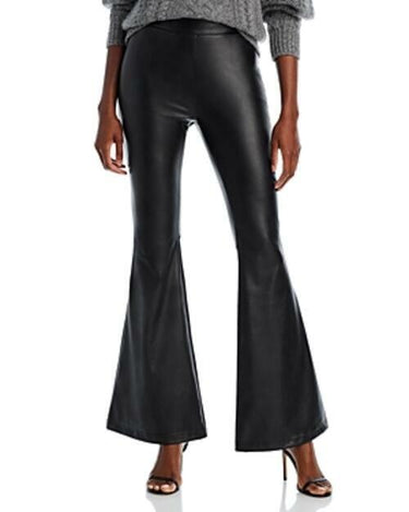 BAGATELLE.NYC Womens High-Waist Faux Leather Flared Pants Bagatelle