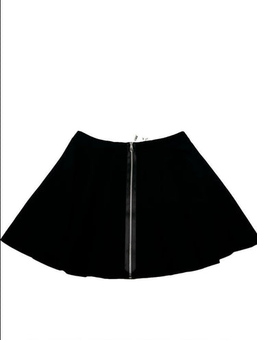 McQ Women's Mini Skater Skirt Darkest Black Back Zipper Size XL