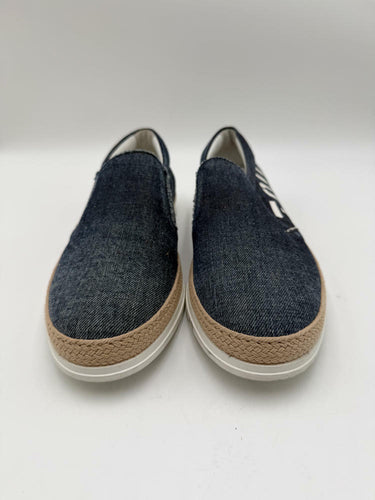 Men’s TOD’S Denim Logo Round Toe Slip On Espadrille Sneakers, Size 7 UK
