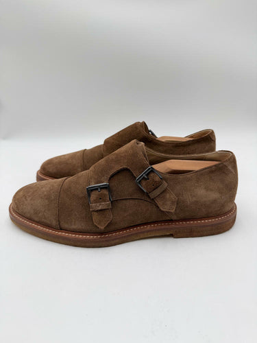 Men‘s TOD’S Brown Suede Round Cap Toe Double Monk Strap Oxfords Size 8 UK