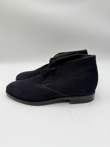 Men's Canali Navy Blue Suede Leather Lace Up Desert Boots Size 40