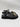 Moschino Black Leather Open Toe Embellished Ankle Strap Sandals, Size 38
