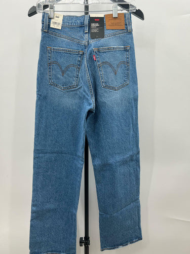NWT Levi's Women's Premium Ribcage Straight Ankle Jeans, Dance Around, 26X27