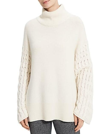 Theory Womens Cashmere Dropped Shoulder Turtleneck Sweater Size M