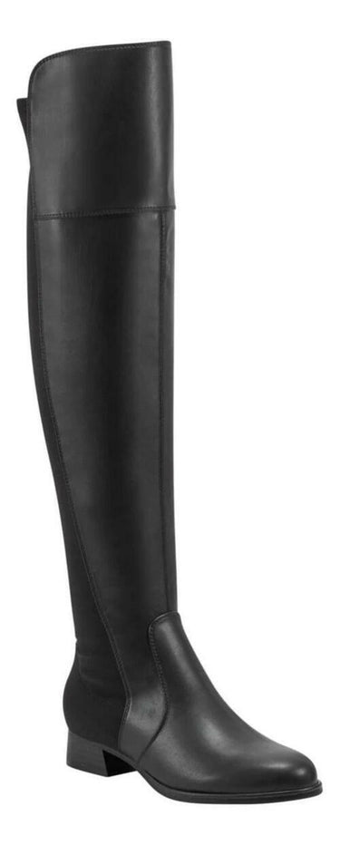 Marc Fisher Womens Black Padded Stretch Terrea Almond Toe Boots Shoes 9.5 M Marc Fisher