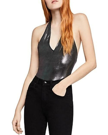BCBGeneration Metallic Halter Bodysuit