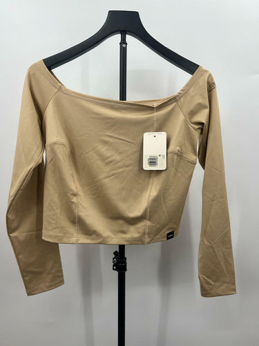 Levi's Women's Graphic Lexie Bardot Top, (New) Sport Logo 2.0 Warm Sand, Large Levi's