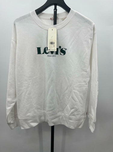 Levi's Women's Graphic Standard Crewneck Sweatshirt, Logo White, Medium Levi's