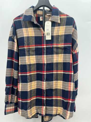 levi's Remi Plaid Flannel Utility Shirt in Patricia Plaid Pea Size X-Large levi's
