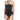 Women’s Skin Halter Strap Bandeau One Piece Swimsuit Swimsuit Black Size L Skin