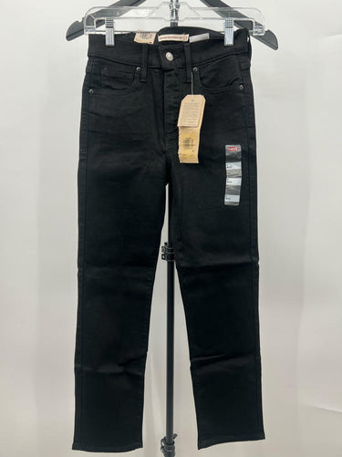 Levi's Women's 724 High Rise Straight Crop Jeans, Soft black, 25 (US 0) Levi's