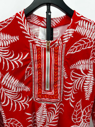 La Blanca Womens Long Sleeve Rashguard Swim Top Shirt, Cherry Tropical Size M La Blanca