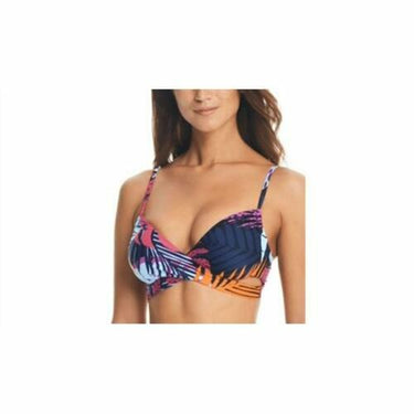 Bar III Twisted Front Bikini Top Vibrant Print Size XS Bar III