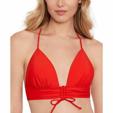 Salt + Cove Women s V-Neck Lace-up-Back Midkini Top - Vermillion XL Salt + Cove