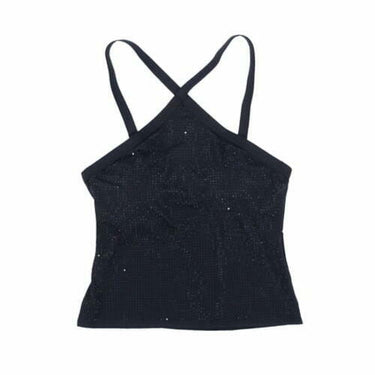 Michael Kors Womens Studded High-Neck Tankini Top Swim Black M Michael Kors