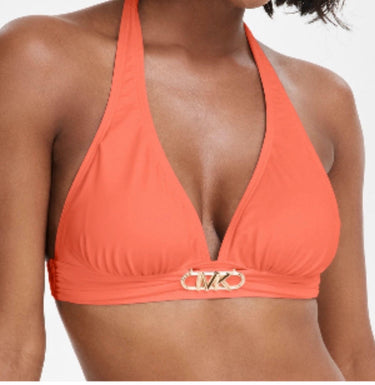 Michael Kors Halter Bikini Top - Solid Hardware Sixe S Michael Kors