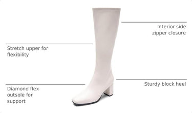 Aerosoles Women's Micah Knee High Boot, Eggnog Stretch Faux Leather, 8