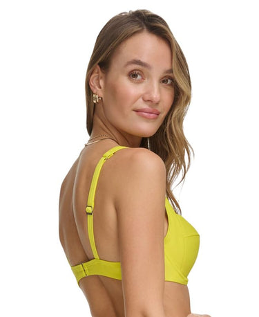 DKNY Women's Molded Underwire Bikini Top (Fluro Yellow, X-Large) DKNY