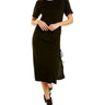 line and dot Ratha Knit Shirtdress with One Side Tie Black MD Line & Dot