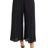 Hard Tail Flat woman  Waist Boho Capris in Rayon Voile Black M Hard Tail