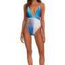 BCBG MAXAZRIA Women's Standard Shirred Plunge Crossback One Piece Swimsuit 8 BCBGMAXAZRIA