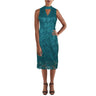 Sam Edelman Keyhole Lace Choker Dress Teal 6 Sam Edelman
